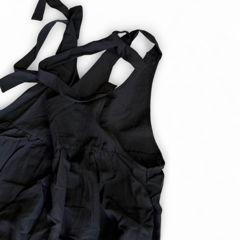 SHEIN EZwear Black Tie Shoulder Babydoll Romper with Pockets Size S - Picture 3 of 7